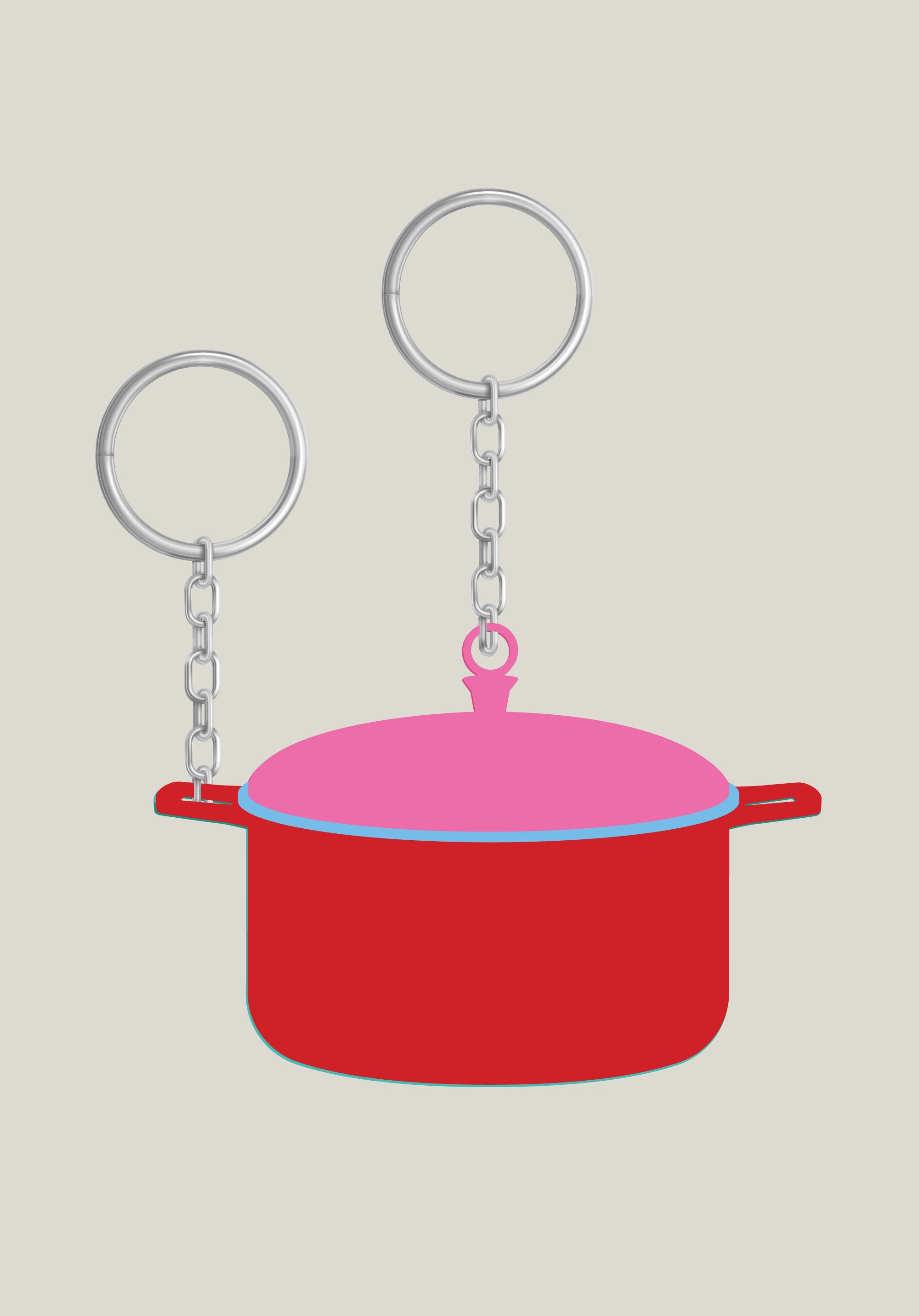 Pot Found its Lid Keychain Set