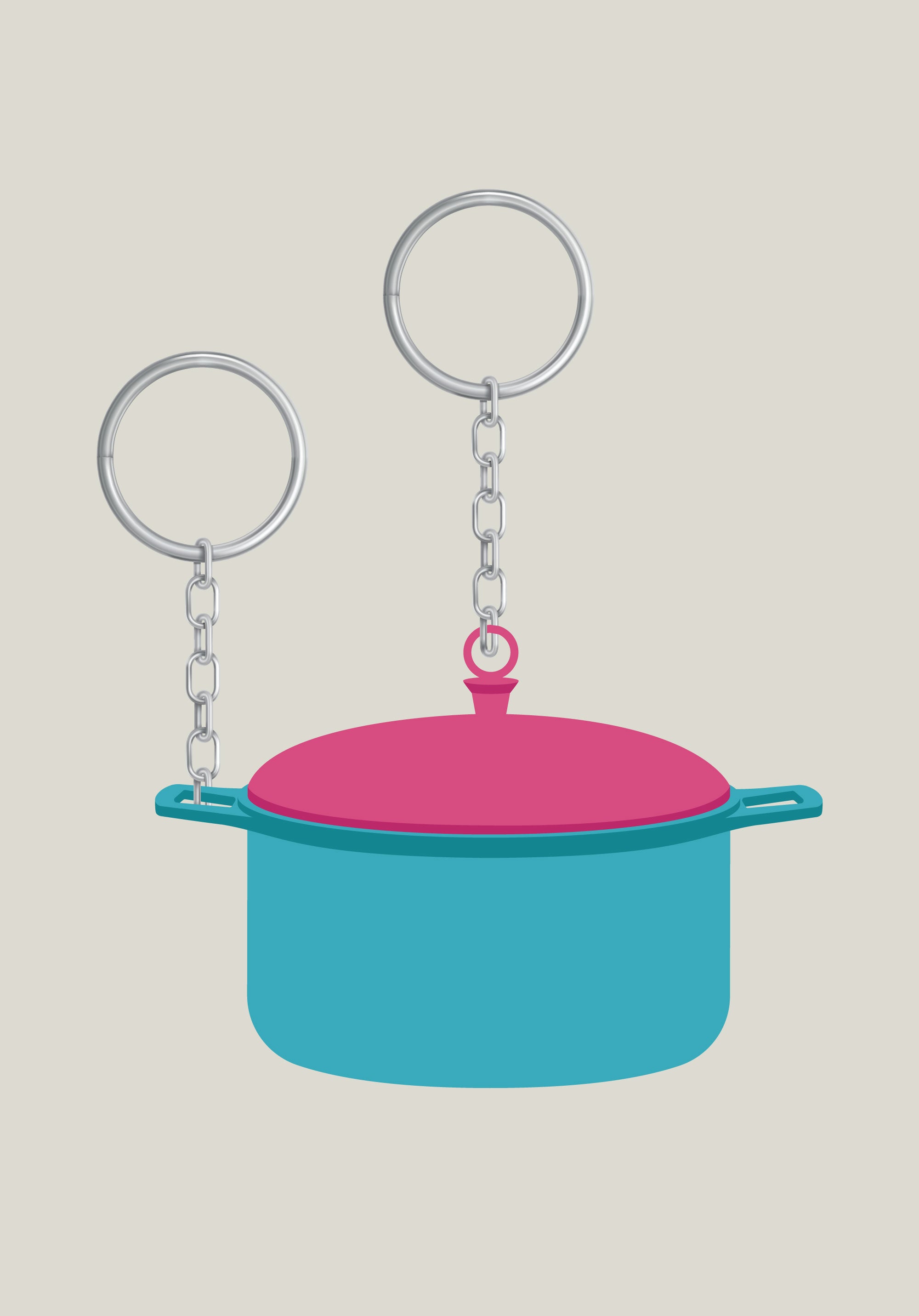 Pot Found its Lid Keychain Set