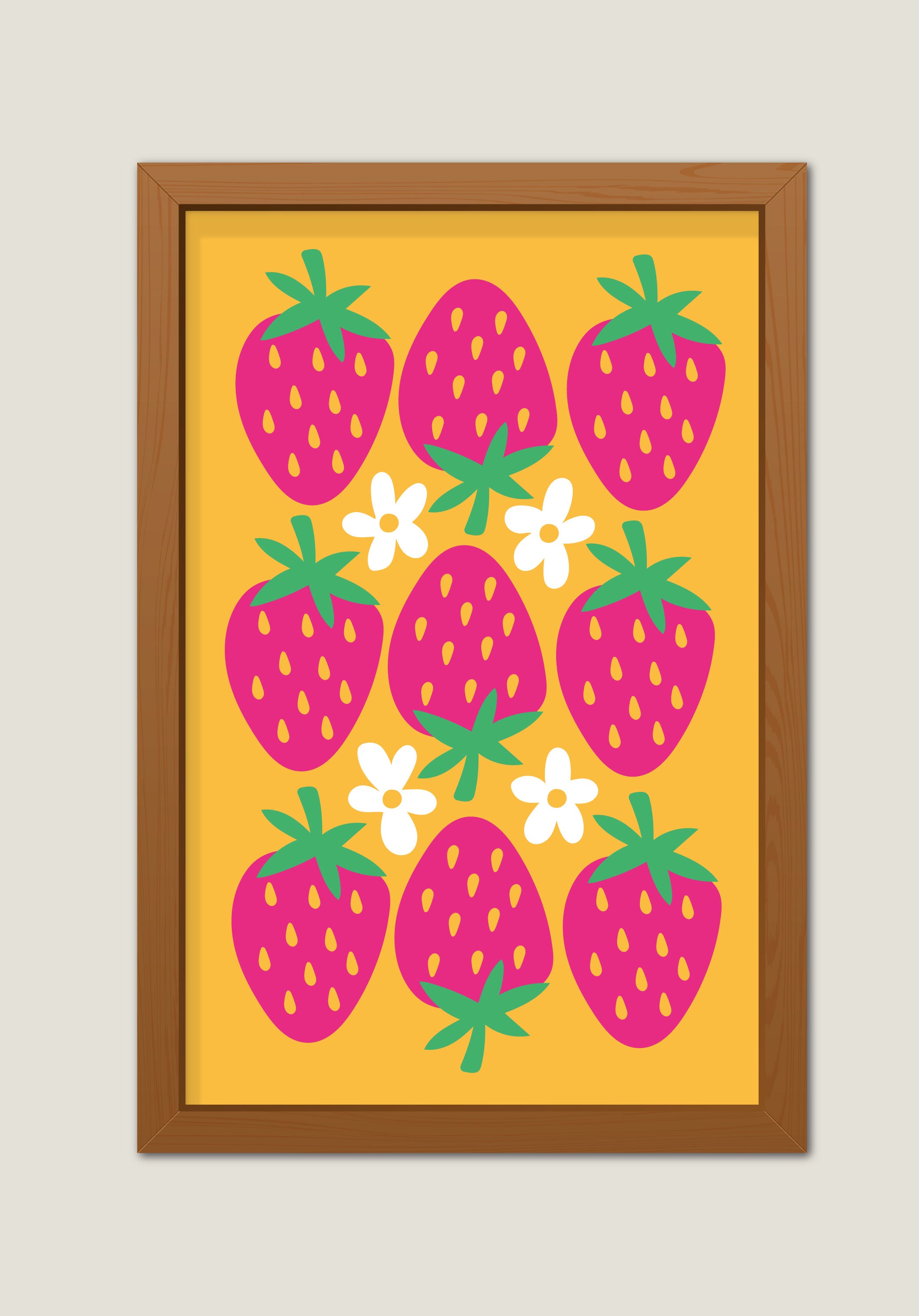 Strawberry Flower Print
