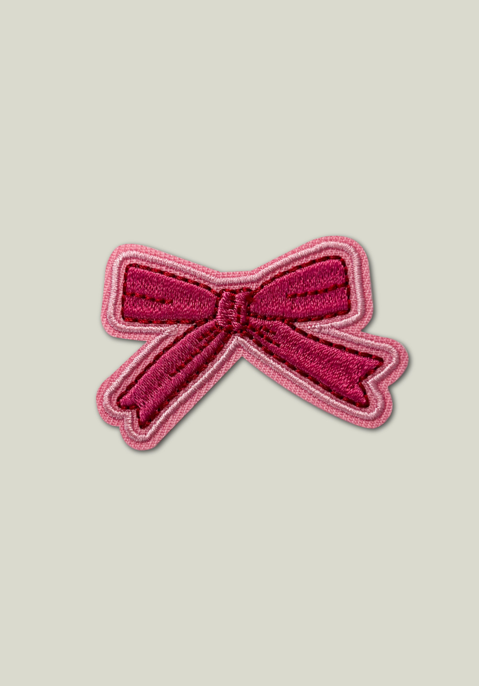 Pink Bow Embroidered Patch