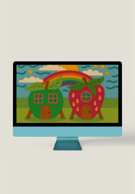 Apple & Strawberry Home Wallpaper