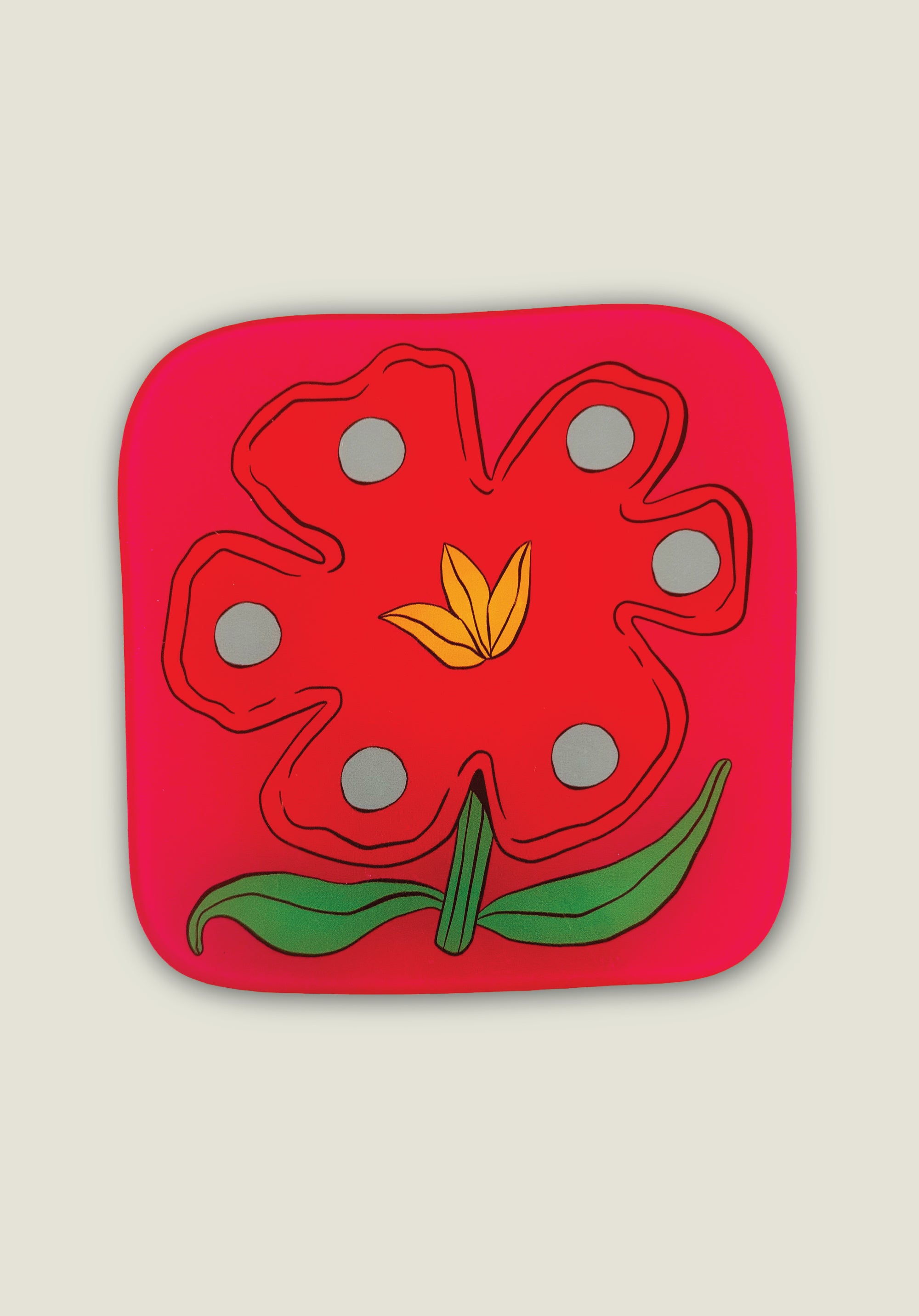 Orange Flower on Pink Coaster